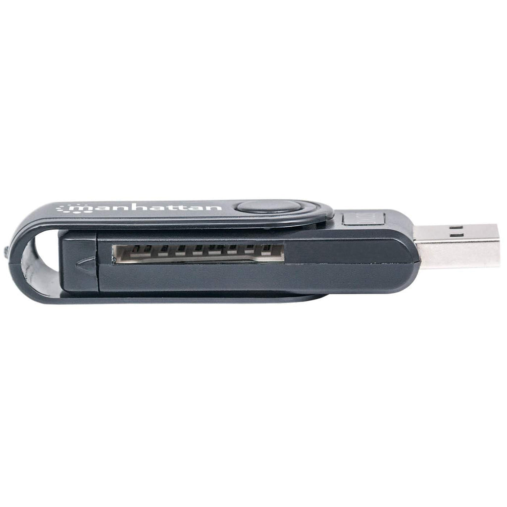 Mini Lector Manhattan Grabador Externo de Tarjetas USB 3.0 Súper Velocidad 24 en 1 Portátil