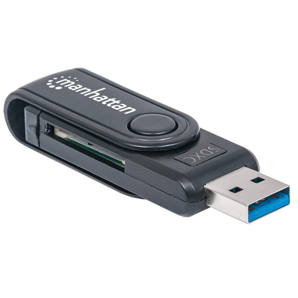 Mini Lector Manhattan Grabador Externo de Tarjetas USB 3.0 Súper Velocidad 24 en 1 Portátil