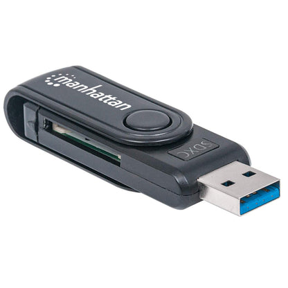 Mini Lector Manhattan Grabador Externo de Tarjetas USB 3.0 Súper Velocidad 24 en 1 Portátil