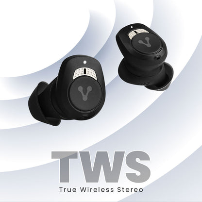 Audífonos Vorago ESB-600-ANC Bluetooth TWS IPX5 Touch Cancelación de Activa de Ruido Estuche de Carga Color Negro