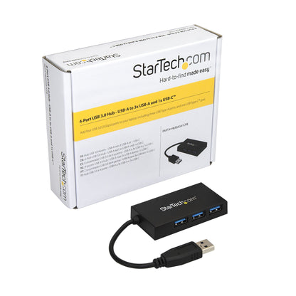StarTech.com HB30A3A1CFB nodo concentrador USB 3.2 Gen 1 (3.1 Gen 1) Type-A 5000 Mbit/s Negro