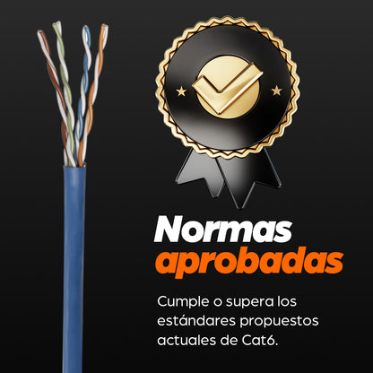Bobina Cable Intellinet Cat 6 UTP 305m Sólida Color Azul