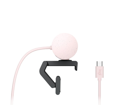Cámara Web Logitech Brio 500 FHD Resolución 1080p Corrección Iluminación Encuadre Automático Color Rosa