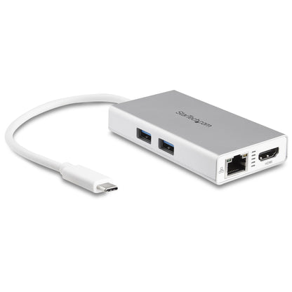 StarTech.com DKT30CHPDW base para laptop o replicador de puertos Alámbrico USB 3.2 Gen 1 (3.1 Gen 1) Type-C Plata, Blanco