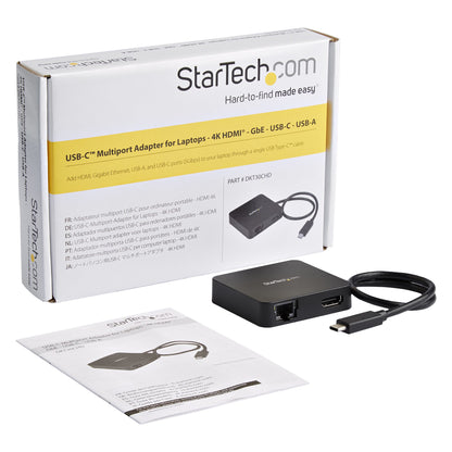 StarTech.com DKT30CHD base para laptop o replicador de puertos Alámbrico USB 3.2 Gen 1 (3.1 Gen 1) Type-C Negro