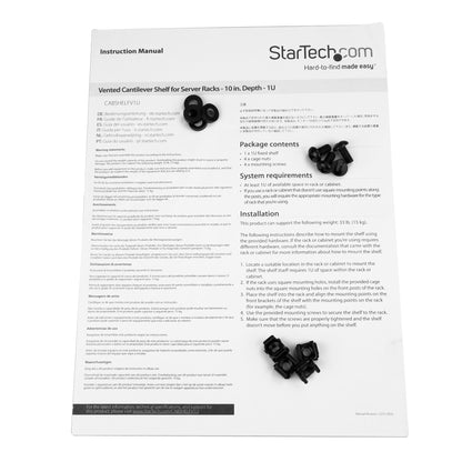 StarTech.com CABSHELFV1U accesorio para rack Repisa de estante