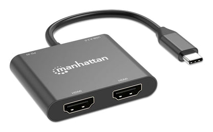 Convertidor USB-C Manhattan a HDMI 2 puertos 4K - MST