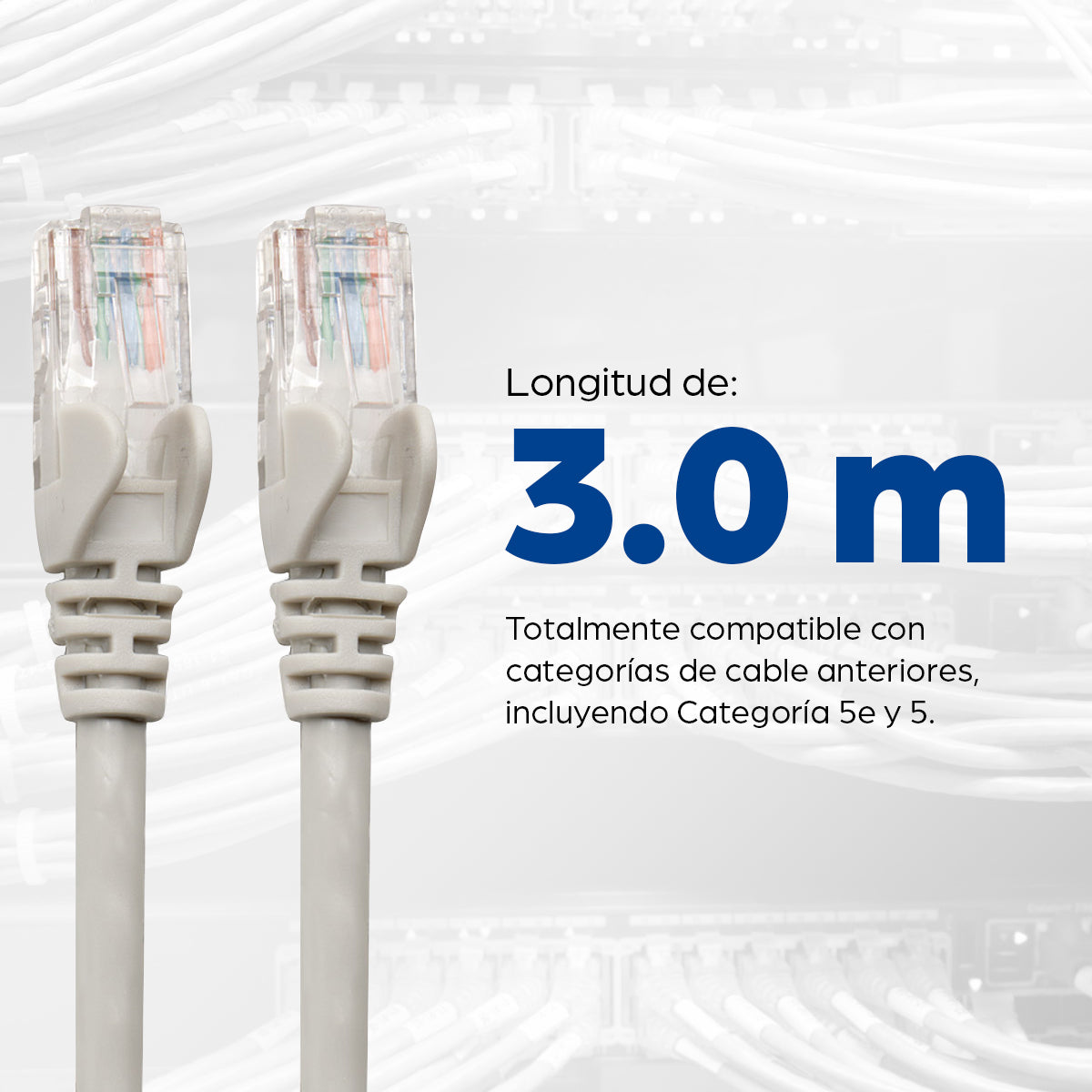 Cable Patch Intellinet 3.0m(10.0F) Cat 6 UTP Color Gris