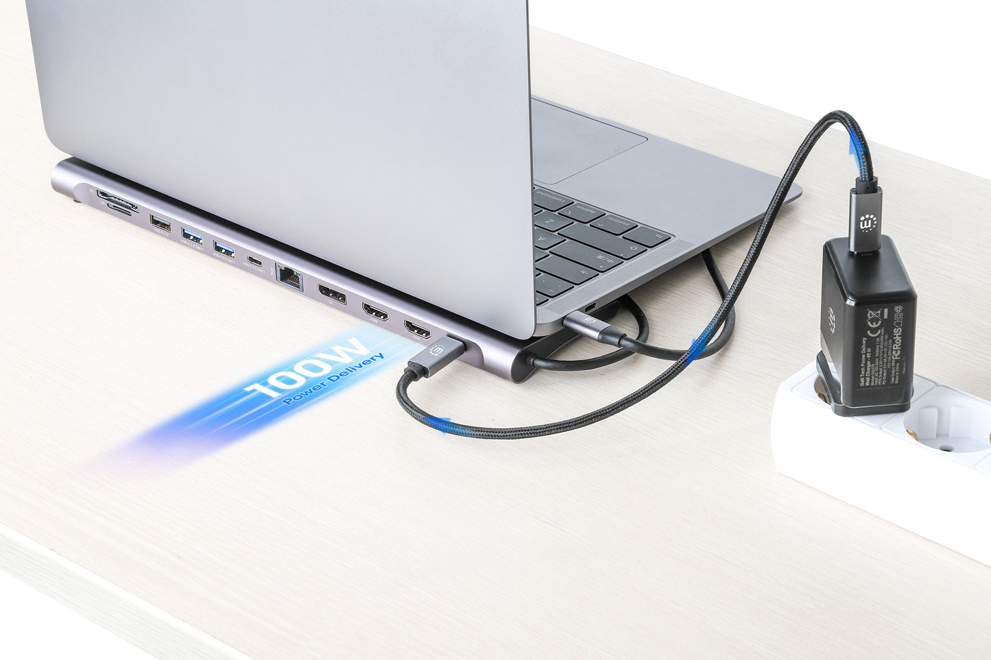 Docking Manhattan USB C 12 ptos HDMIx2 DP USB C PD USB Ax3 RJ45  SD Audio