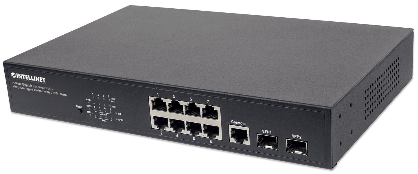 Intellinet 561167 dispositivo de redes Gestionado Gigabit Ethernet (10/100/1000) Energía sobre Ethernet (PoE) Negro