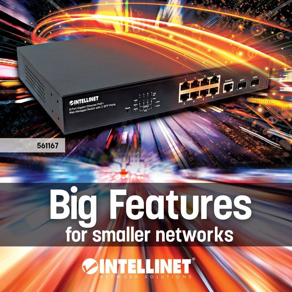 Intellinet 561167 dispositivo de redes Gestionado Gigabit Ethernet (10/100/1000) Energía sobre Ethernet (PoE) Negro