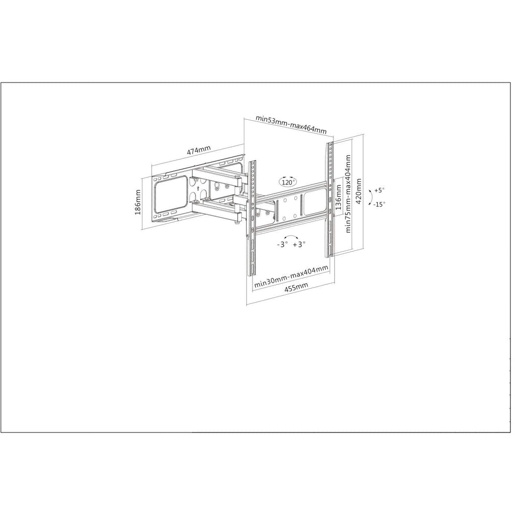 Manhattan 461344 soporte para pantalla plana 139.7 cm (55") Negro