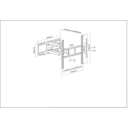 Manhattan 461344 soporte para pantalla plana 139.7 cm (55") Negro