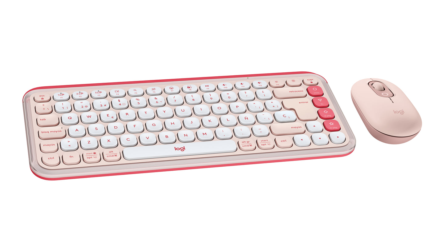 Logitech 920-013053 teclado Ratón incluido Universal Bluetooth QWERTY Español Rosa