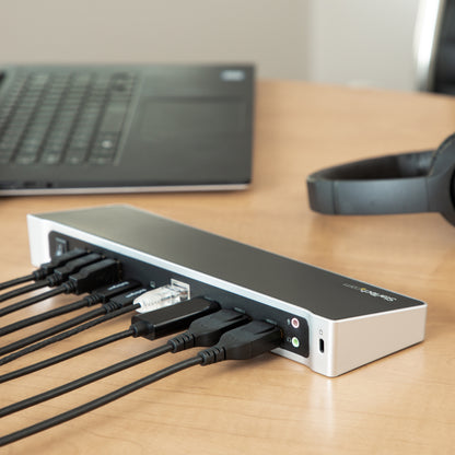 StarTech.com DK30CH2DPPD base para laptop o replicador de puertos Alámbrico USB 3.2 Gen 1 (3.1 Gen 1) Type-C Negro, Plata