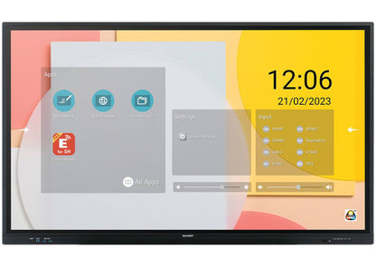 Sharp 86 LED LCD, UHD, 400NITS, HDMI X3, USB-C X1, OPS EXPANSION SLOT, FULL EXTERNAL C Pantalla plana de señalización digital 2.18 m (86") Wifi 450 cd / m² 4K Ultra HD Negro Pantalla táctil Procesador incorporado Android 11 16/7