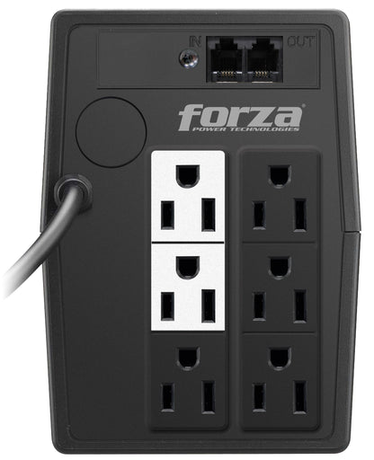 UPS Forza NT-511 Interactivo 500VA/250W 6 Salidas RJ11 Torre 120V Negro