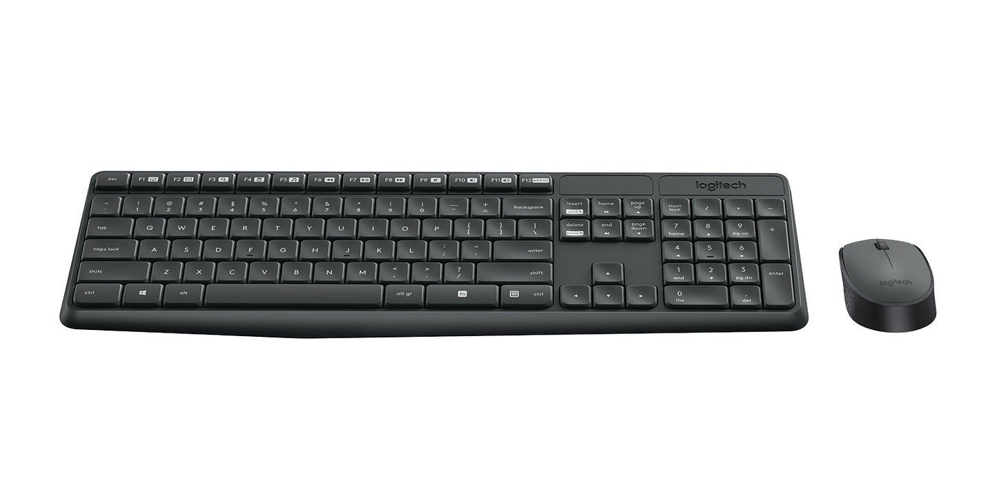 Kit Teclado y Mouse Logitech MK235 Inalámbrico USB Color Negro
