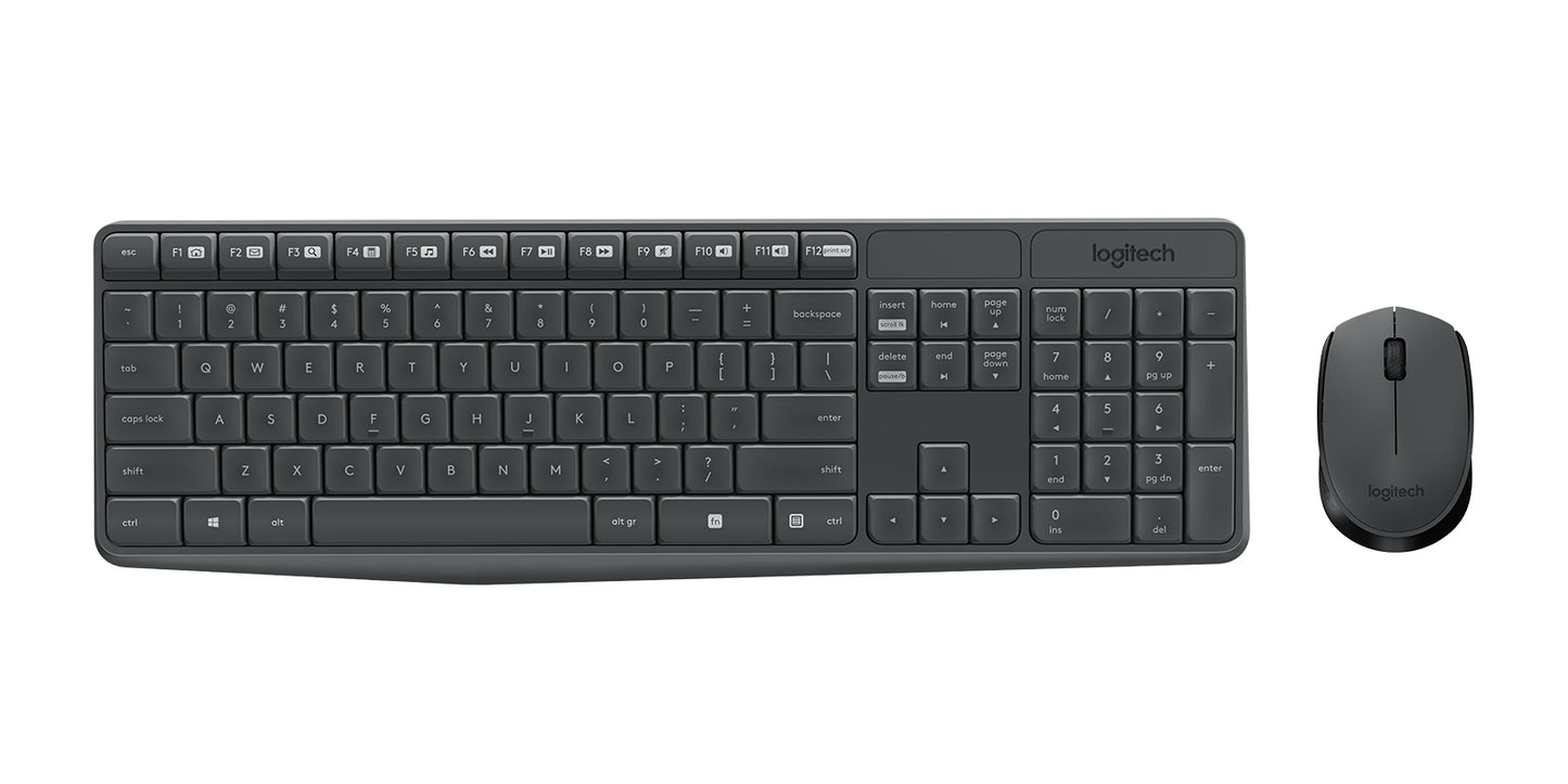 Kit Teclado y Mouse Logitech MK235 Inalámbrico USB Color Negro