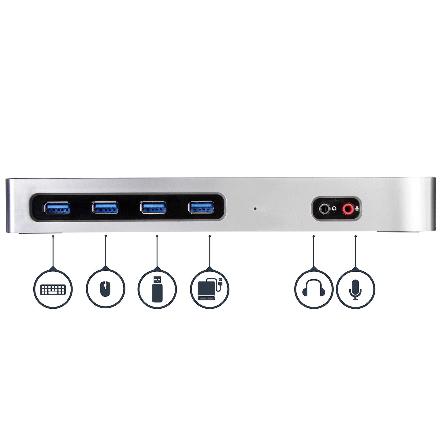 StarTech.com DK30A2DH base para laptop o replicador de puertos Alámbrico USB 3.2 Gen 1 (3.1 Gen 1) Type-C Negro, Plata
