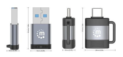 Adaptador Manhattan USB-C V3.2  Gen1 A-C y C-A 2 pzas