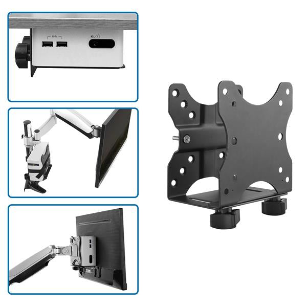 StarTech.com ACCSMNT soporte para CPU Soporte para CPU montado en soporte de monitor Negro