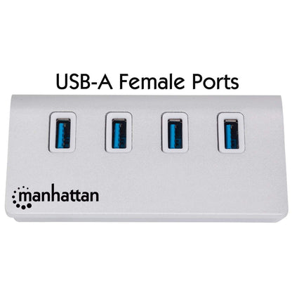 Hub Manhattan USB 3.0 Superspeed 4 Puertos Color Aluminio