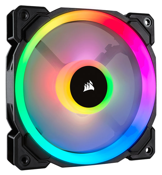 Ventilador para Gabinete Corsair LL120 RGB 120mm Dual Light LED RGB 600-1500RPM Negro