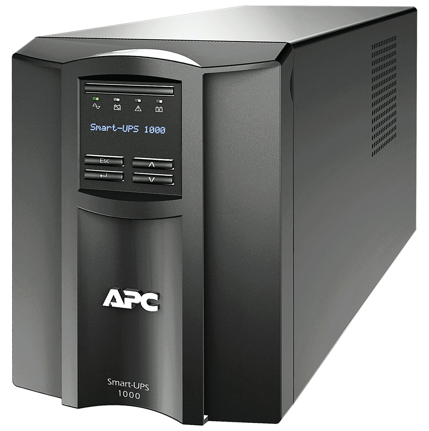 UPS APC 1000VA/700WA Pantalla LCD 120V Conexión Inteligente Torre de Onda Sinusoidal Pura 8 Contactos Color Negro