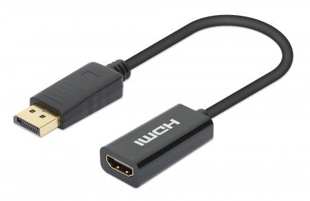 Manhattan 153713 adaptador de cable de vídeo 0.15 m DisplayPort HDMI Negro