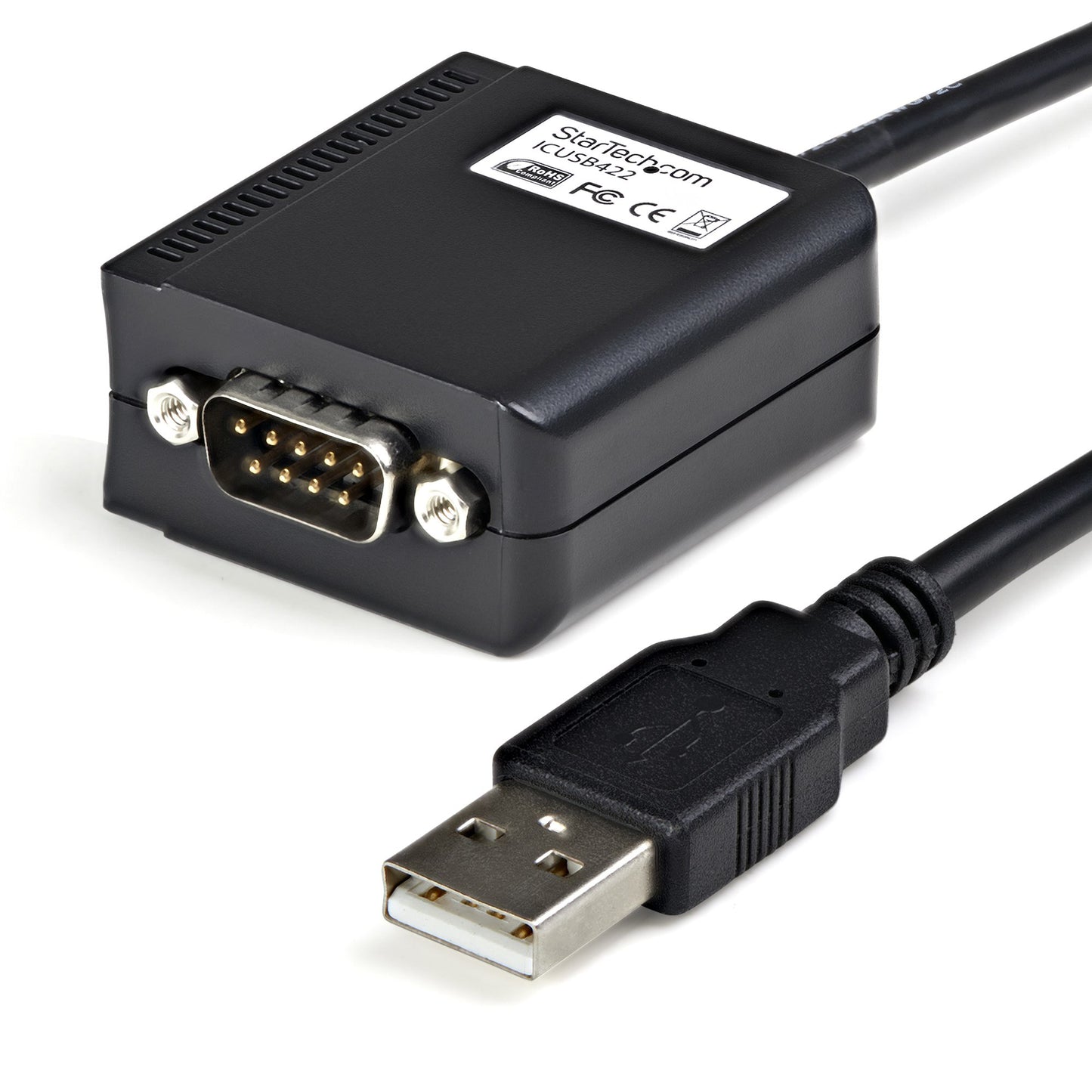 StarTech.com ICUSB422 cambiadores de género de cables DB9 M USB-A FM Negro