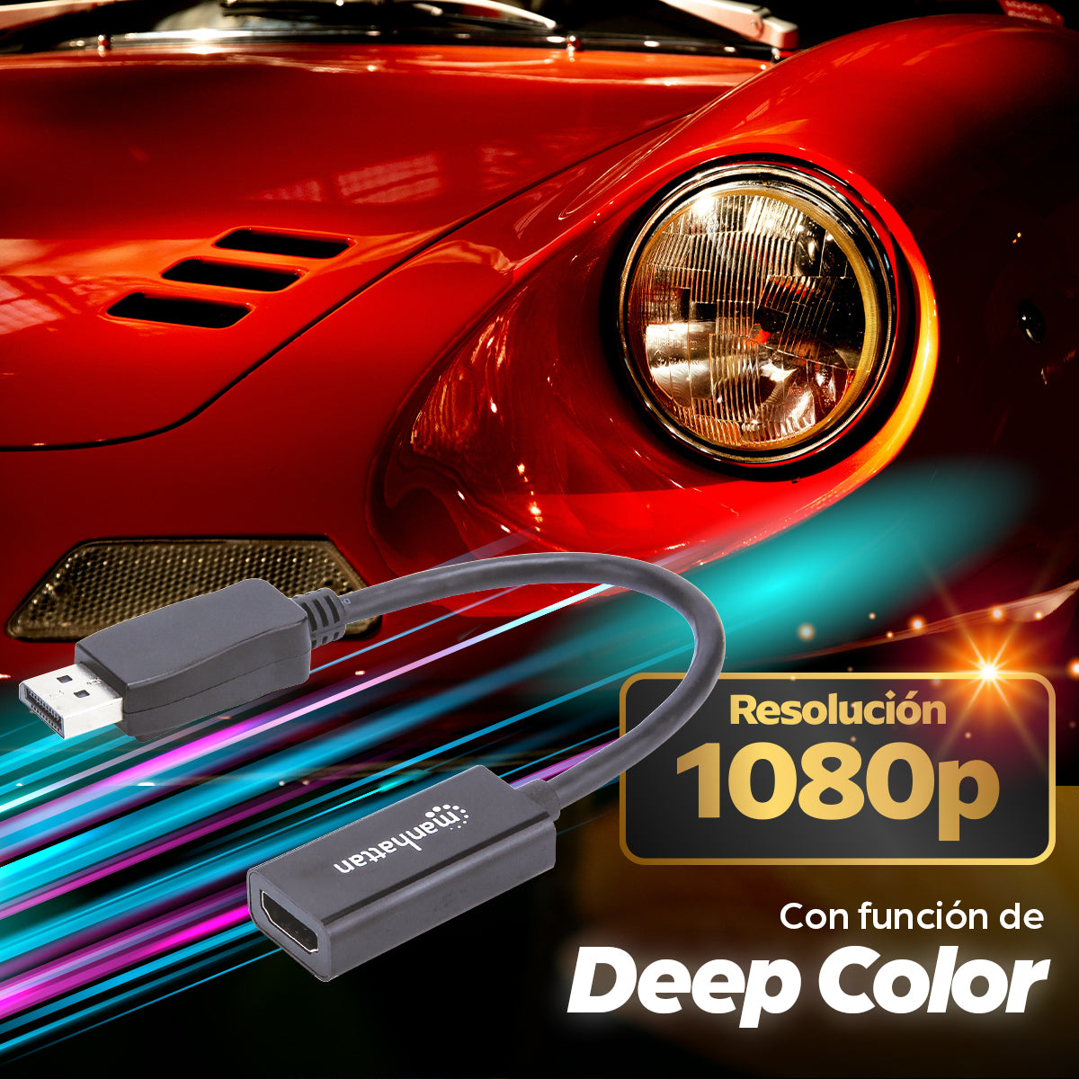 Manhattan 151634 adaptador de cable de vídeo 0.15 m HDMI Tipo A (Estándar) Negro