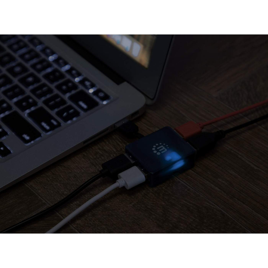 Manhattan 160605 nodo concentrador USB 3.2 Gen 1 (3.1 Gen 1) Type-A 480 Mbit/s Negro