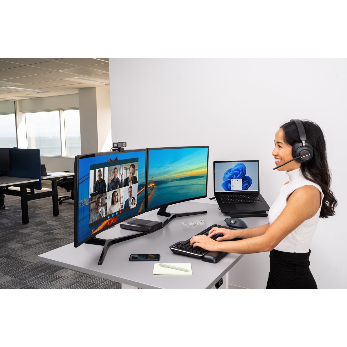 Kensington Pro Fit Ergo TB550 ratón Diestro RF inalámbrico + bluetooth