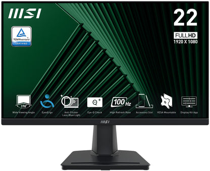 Monitor MSI PRO MP225V 21.4 " LED 1920x1080 Full HD 100Hz HDMI Negro