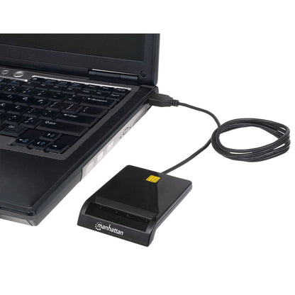 Lector Tarjetas Manhattan Inteligente USB por Contacto Externo Color Negro