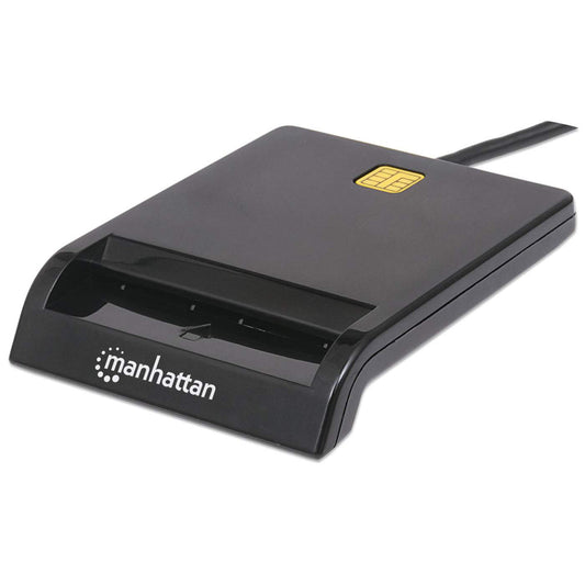 Lector Tarjetas Manhattan Inteligente USB por Contacto Externo Color Negro