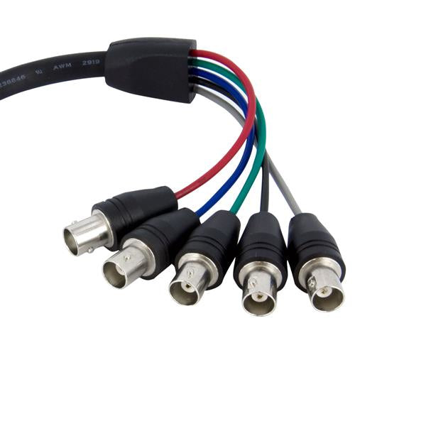 StarTech.com VGABNCMF1 adaptador de cable de vídeo 0.3 m VGA (D-Sub) 5 x BNC Negro
