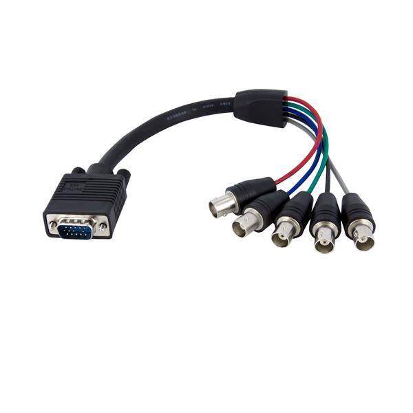 StarTech.com VGABNCMF1 adaptador de cable de vídeo 0.3 m VGA (D-Sub) 5 x BNC Negro