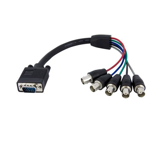 StarTech.com VGABNCMF1 adaptador de cable de vídeo 0.3 m VGA (D-Sub) 5 x BNC Negro