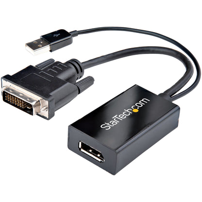 StarTech.com DVI2DP2 adaptador de cable de vídeo 0.254 m Negro