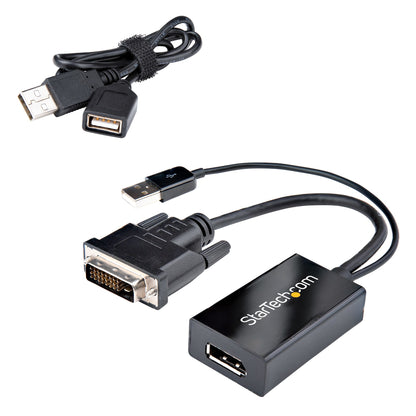 StarTech.com DVI2DP2 adaptador de cable de vídeo 0.254 m Negro