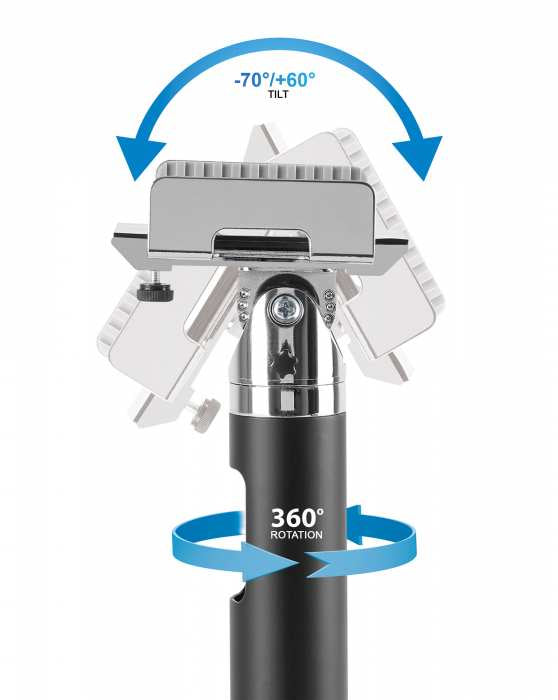 Manhattan 462242 soporte Soporte activo para teléfono móvil Negro, Plata
