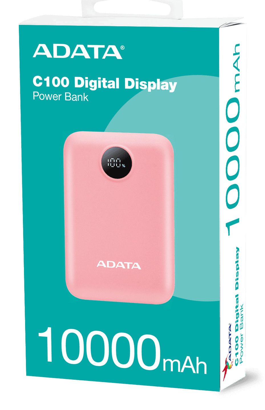 Power Bank Adata 10000mAh Digital PC10022 Rosa