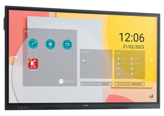 Sharp 86 LED LCD, UHD, 400NITS, HDMI X3, USB-C X1, OPS EXPANSION SLOT, FULL EXTERNAL C Pantalla plana de señalización digital 2.18 m (86") Wifi 450 cd / m² 4K Ultra HD Negro Pantalla táctil Procesador incorporado Android 11 16/7
