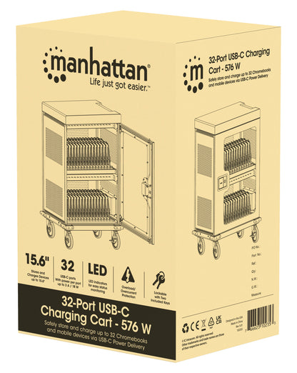 Manhattan 102353 carrito o armario de dispositivo portátil Carrito de manejo de dispositivos portátiles Gris