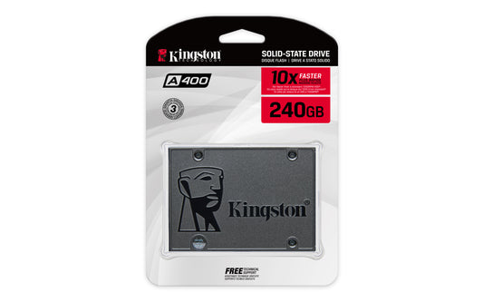 Unidad de Estado Sólido SSD Kingston A400 240GB 2.5 Sata3 7mm Lect.500/Escr.350mbs
