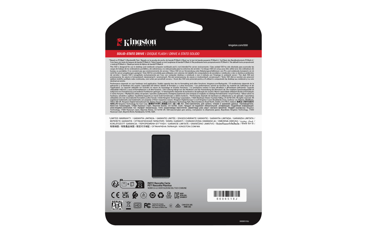 Unidad de Estado Sólido SSD Kingston A400 240GB 2.5 Sata3 7mm Lect.500/Escr.350mbs