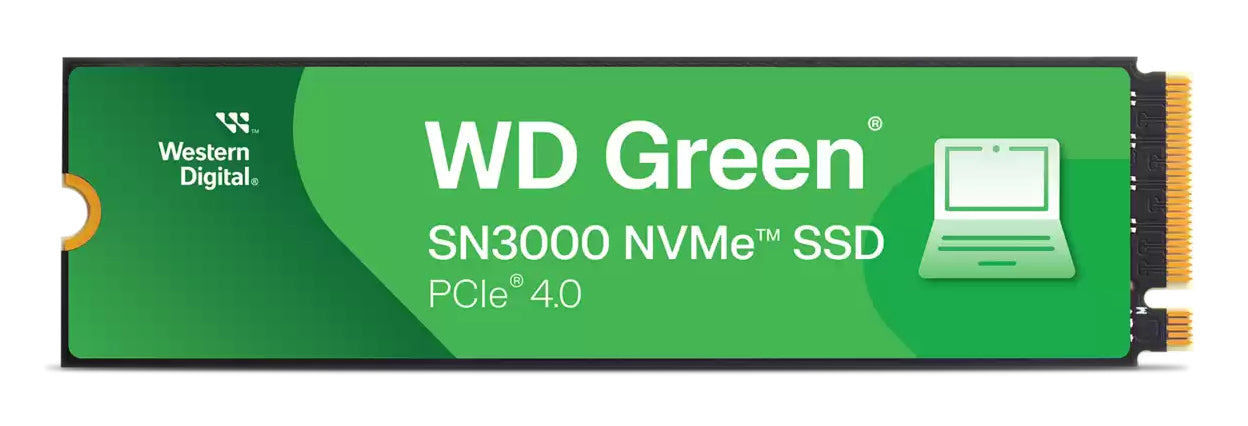 Unidad de Estado Solido Western Digital Interno de 500GB Green SN3000 PCIe Gen4x4 NVMe - Lectura y Es