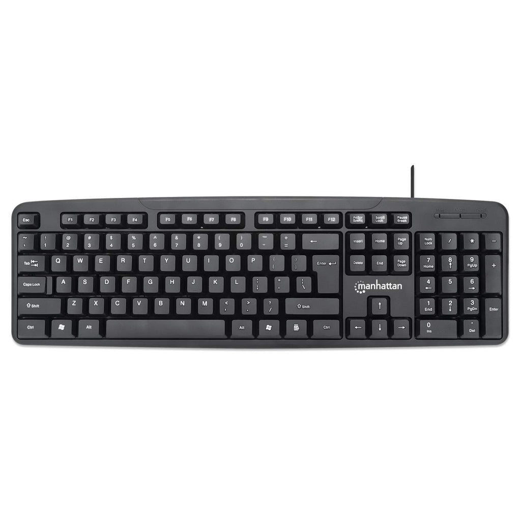 Kit Teclado y Mouse Manhattan Óptico Cableado 1000 ppp Color Negro